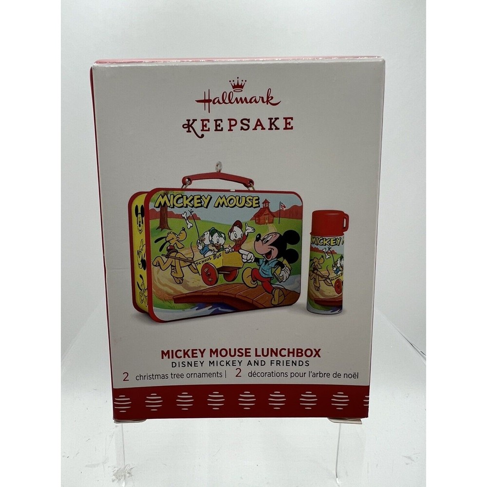 Hallmark MICKEY MOUSE LUNCHBOX Keepsake Ornaments (set of 2) 2017 NIB! Disney